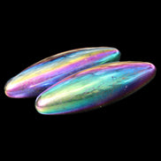 Magnetic Rainbow Hematite Buzz stones pair 56-60mm 93-107g in sunlight - Rocks and Things Store