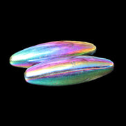 Magnetic Rainbow Hematite Buzz stones pair 56-60mm 93-107g in sunlight - Rocks and Things Store