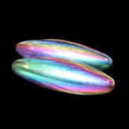 Magnetic Rainbow Hematite Buzz stones pair 56-60mm 93-107g in sunlight - Rocks and Things Store