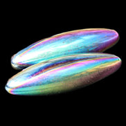 Magnetic Rainbow Hematite Buzz stones pair 56-60mm 93-107g in sunlight - Rocks and Things Store