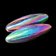 Magnetic Rainbow Hematite Buzz stones pair 56-60mm 93-107g in sunlight - Rocks and Things Store