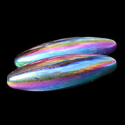 Magnetic Rainbow Hematite Buzz stones pair 56-60mm 93-107g in sunlight - Rocks and Things Store