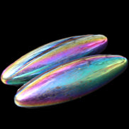 Magnetic Rainbow Hematite Buzz stones pair 56-60mm 93-107g in sunlight - Rocks and Things Store