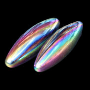 Magnetic Rainbow Hematite Buzz stones pair 56-60mm 93-107g in sunlight - Rocks and Things Store
