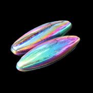 Magnetic Rainbow Hematite Buzz stones pair 56-60mm 93-107g in sunlight - Rocks and Things Store