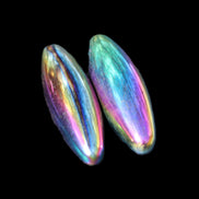 Magnetic Rainbow Hematite Buzz stones pair 56-60mm 93-107g in sunlight - Rocks and Things Store