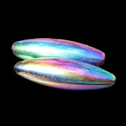 Magnetic Rainbow Hematite Buzz stones pair 56-60mm 93-107g in sunlight - Rocks and Things Store