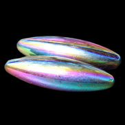 Magnetic Rainbow Hematite Buzz stones pair 56-60mm 93-107g in sunlight - Rocks and Things Store