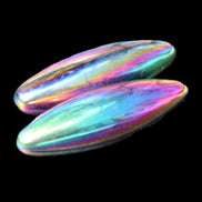 Magnetic Rainbow Hematite Buzz stones pair 56-60mm 93-107g in sunlight - Rocks and Things Store