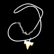 Shark tooth wire wrapped pendant necklace with adjustable strap in sunlight - Rocks and Things Store