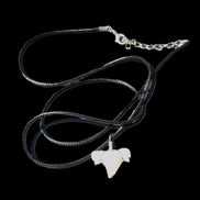 Shark tooth wire wrapped pendant necklace with adjustable strap in sunlight - Rocks and Things Store