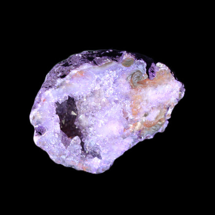 Purplish Electroplated Agate Quartz geodes 48-52mm 48-69g in sunlight - Rocks and Things Store