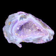 Purplish Electroplated Agate Quartz geodes 48-52mm 48-69g in sunlight - Rocks and Things Store