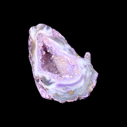 Purplish Electroplated Agate Quartz geodes 48-52mm 48-69g in sunlight - Rocks and Things Store