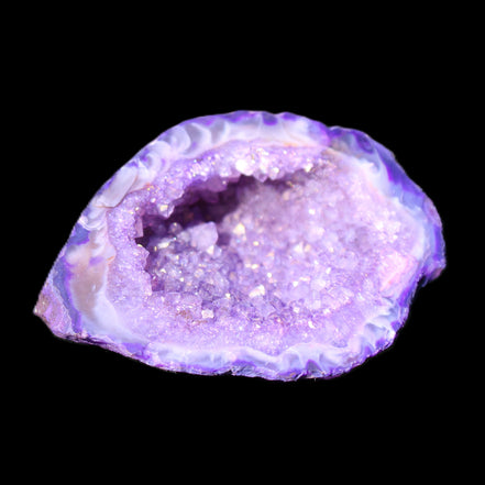 Purplish Electroplated Agate Quartz geodes 48-52mm 48-69g in sunlight - Rocks and Things Store