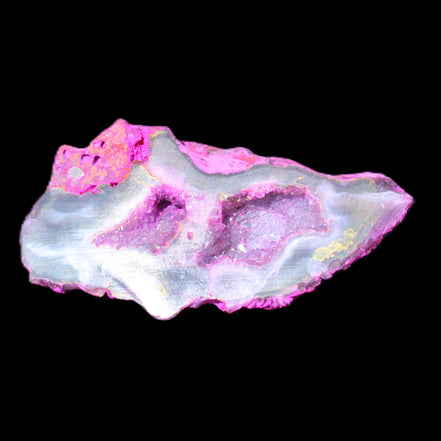 Pinkish Electroplated Agate Quartz geodes 39/55g in sunlight - Rocks and Things Store