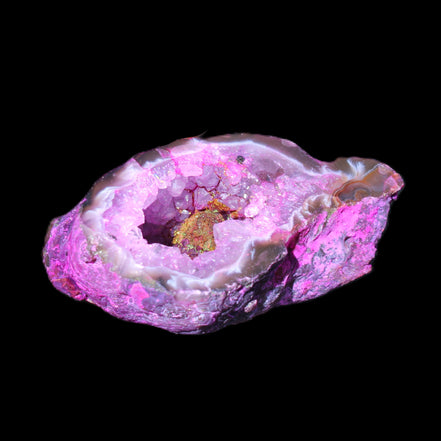 Pinkish Electroplated Agate Quartz geodes 39/55g in sunlight - Rocks and Things Store