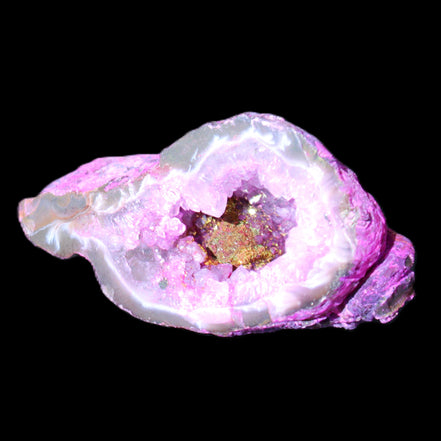 Pinkish Electroplated Agate Quartz geodes 39/55g in sunlight - Rocks and Things Store