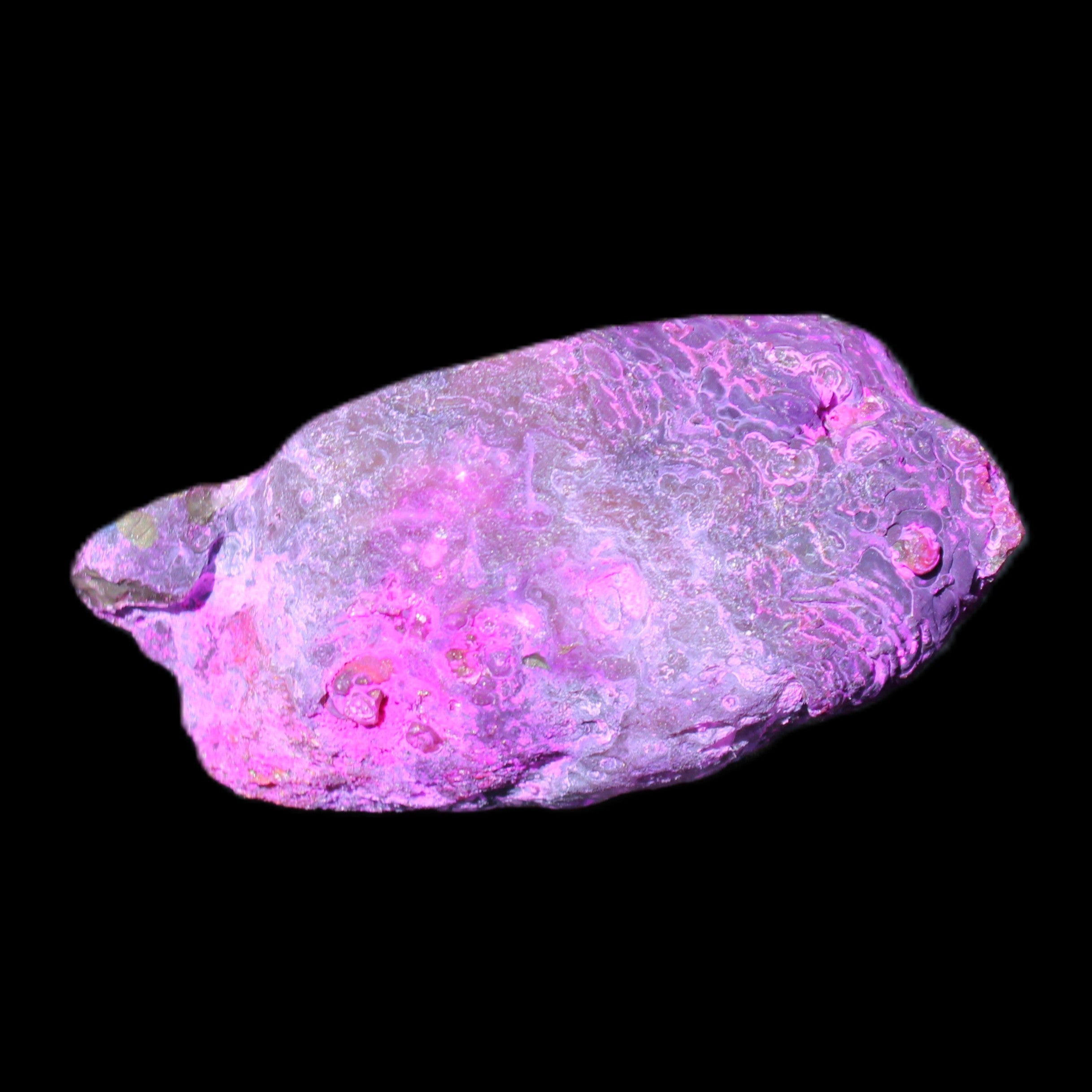 Pinkish Electroplated Agate Quartz geodes 39/55g in sunlight - Rocks and Things Store