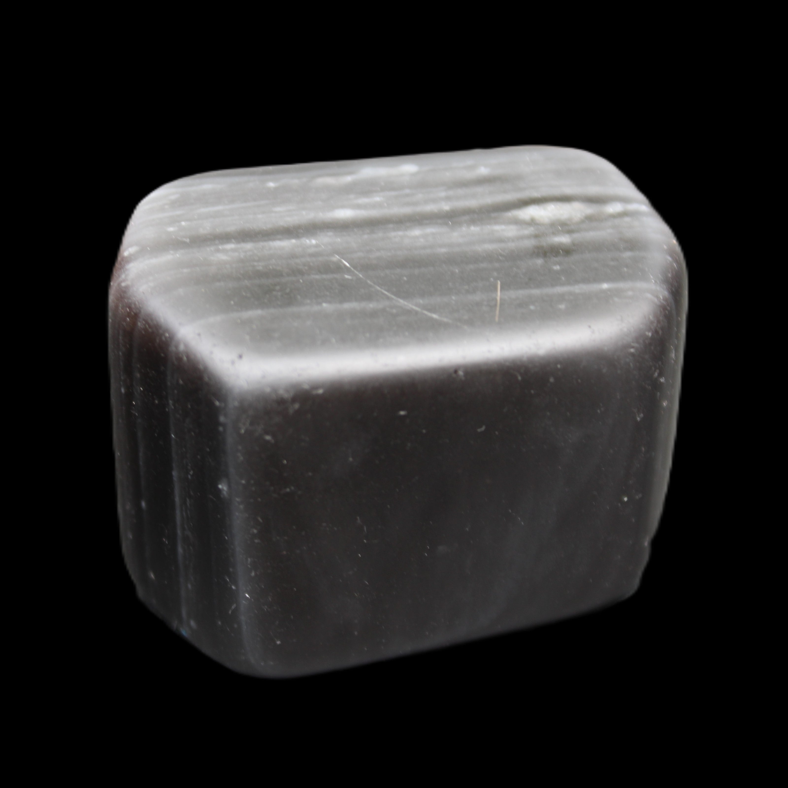 Black banded Obsidian paperweight 58/61*38/42*32/37mm 205/225g in sunlight - Rocks and Things Store