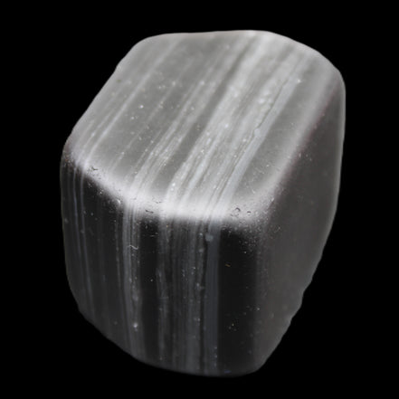 Black banded Obsidian paperweight 58/61*38/42*32/37mm 205/225g in sunlight - Rocks and Things Store