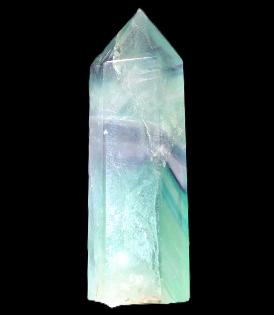 Rainbow Fluorite wand 60mm 43g in sunlight - Rocks and Things Store