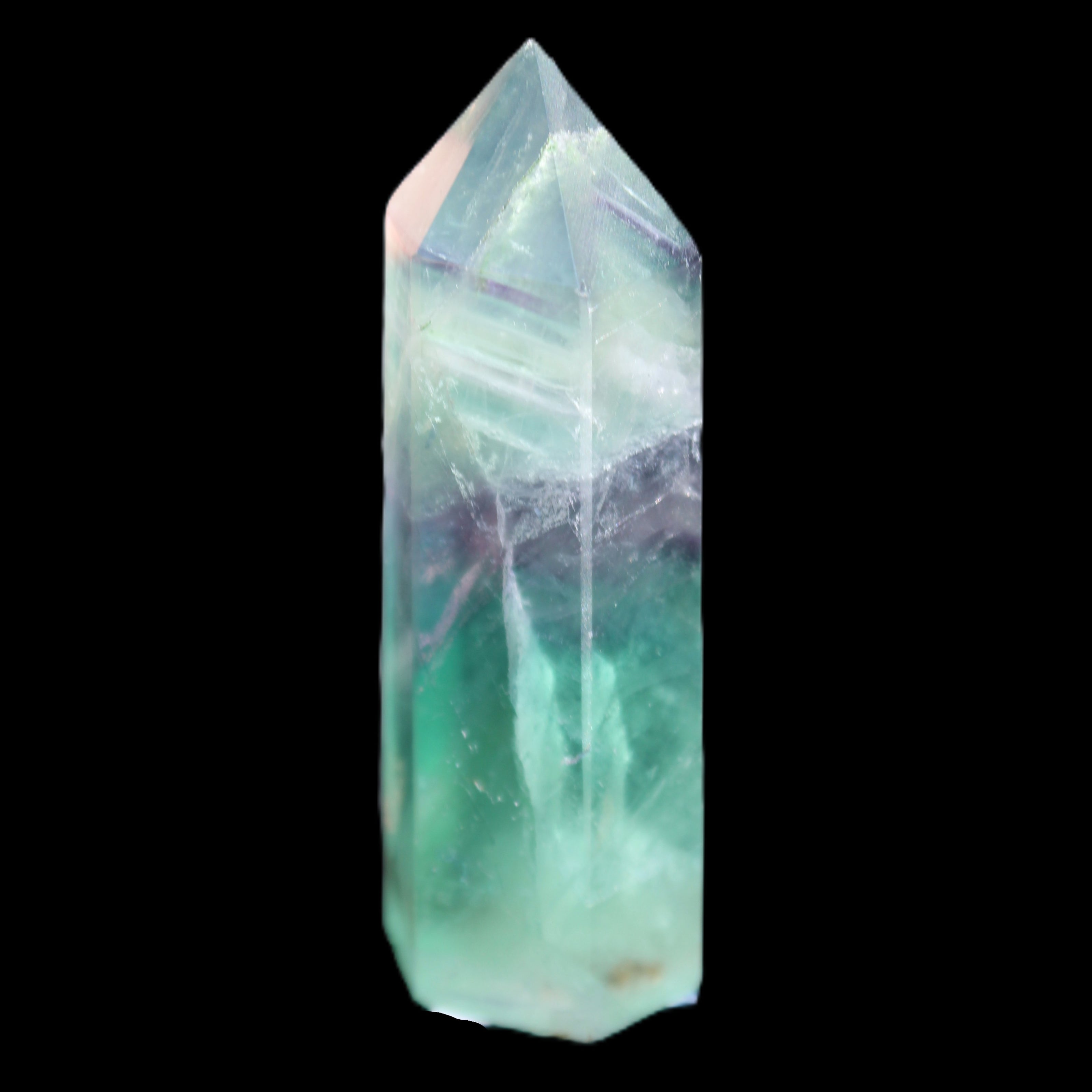 Rainbow Fluorite wand 60mm 43g in sunlight - Rocks and Things Store