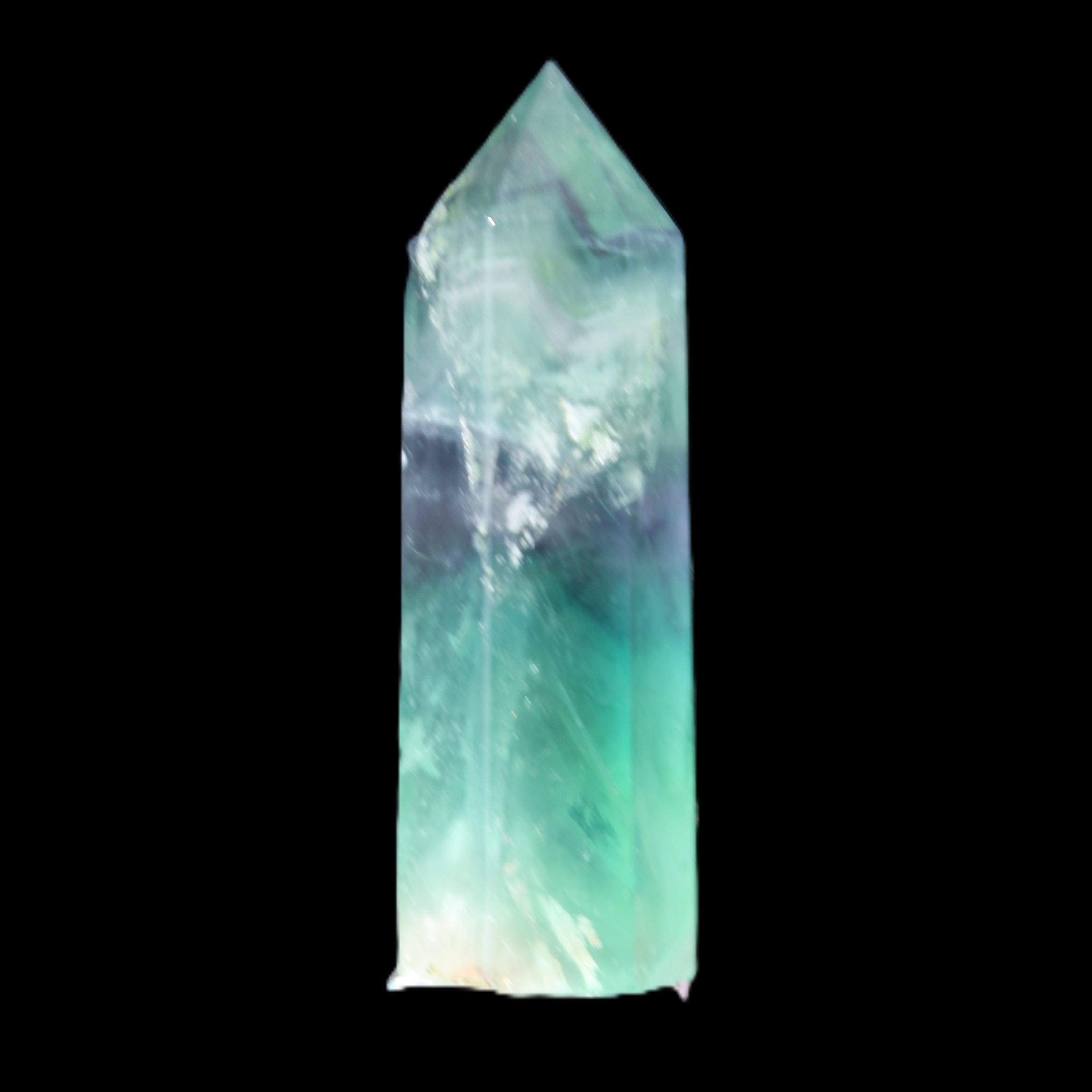 Rainbow Fluorite wand 60mm 43g in sunlight - Rocks and Things Store