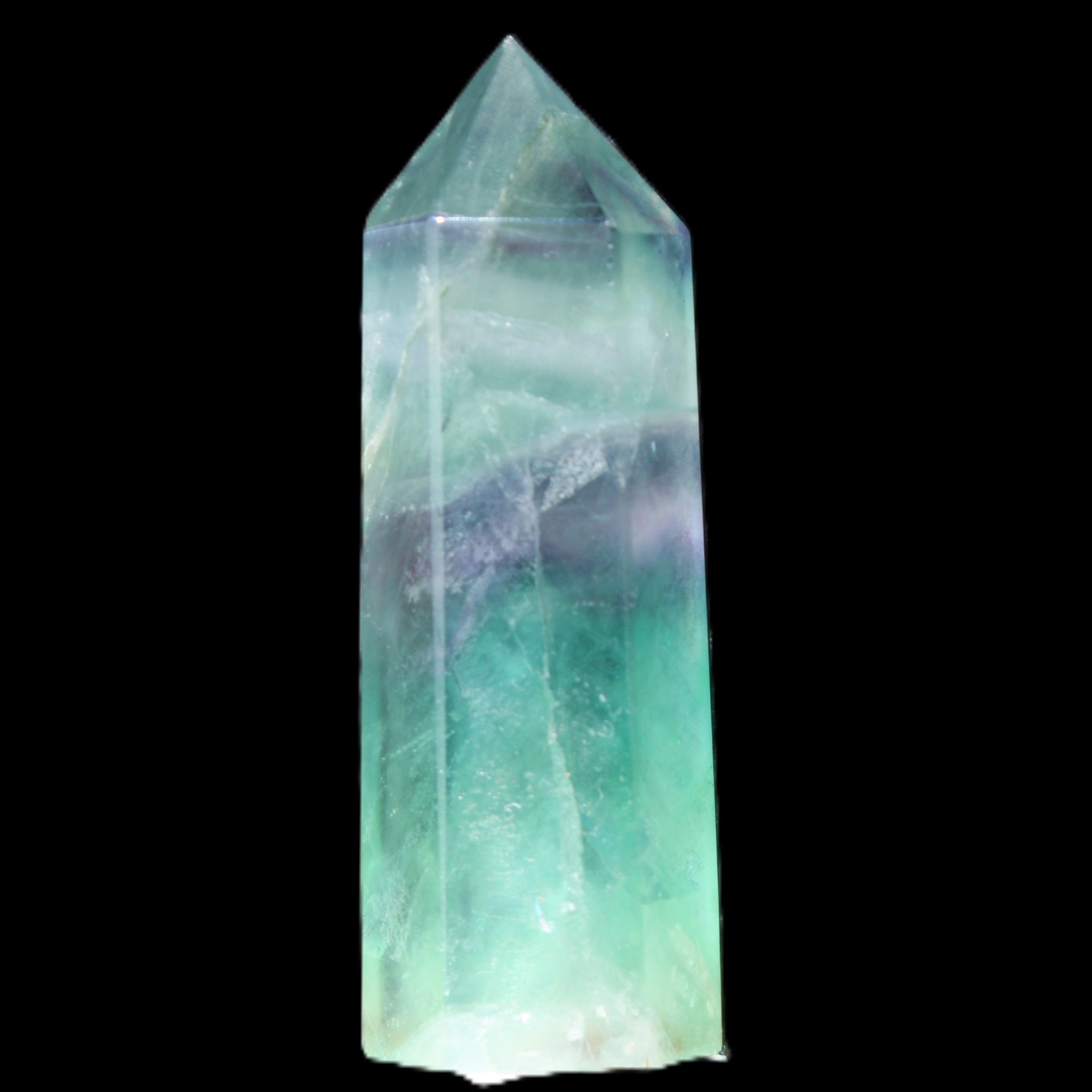Rainbow Fluorite wand 60mm 43g in sunlight - Rocks and Things Store