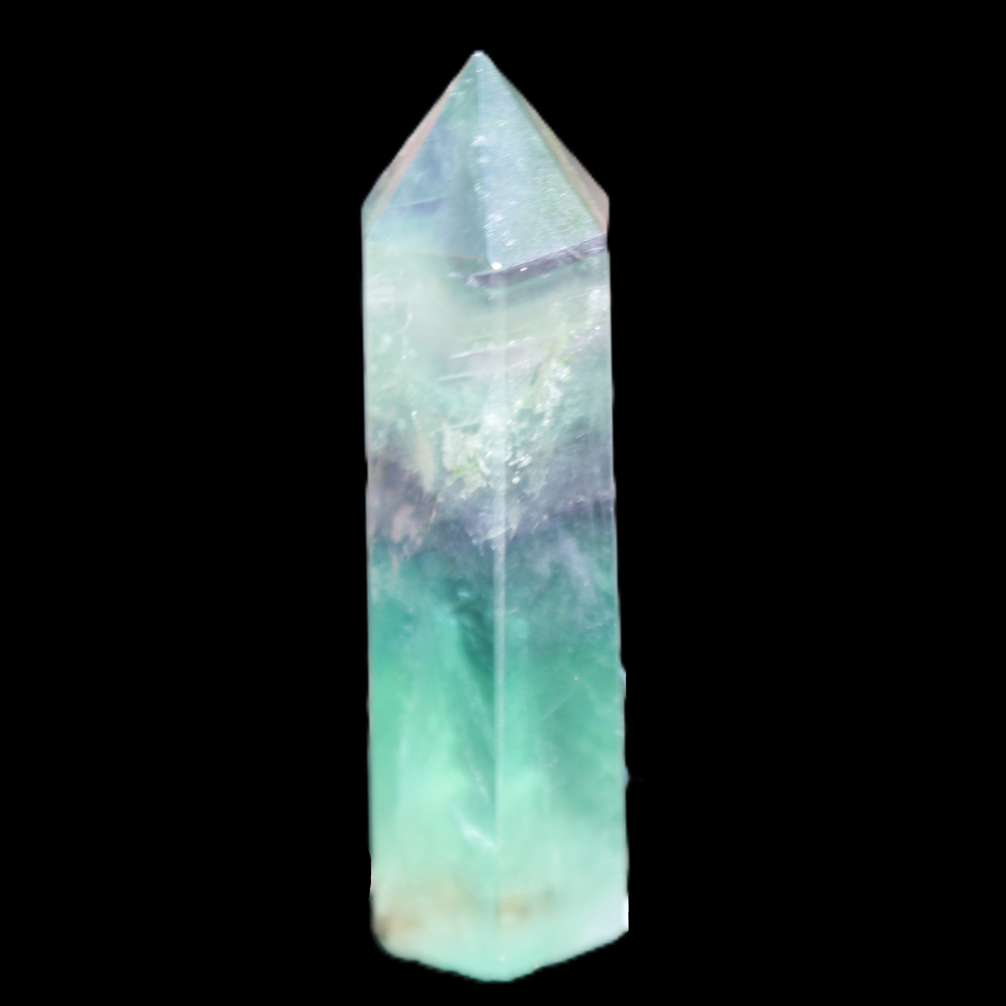 Rainbow Fluorite wand 60mm 43g in sunlight - Rocks and Things Store