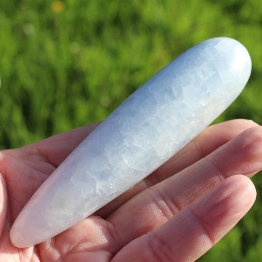 Celestite massage wand from Madagascar 159/163g Rocks and Things