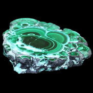 Silicified Malachite Chrysocolla slice 125*104*16mm 470g in sunlight - Rocks and Things Store