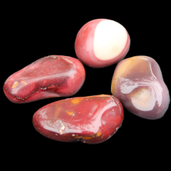 Mookaite 4 tumble polished stones 24g in sunlight - Rocks and Things Store