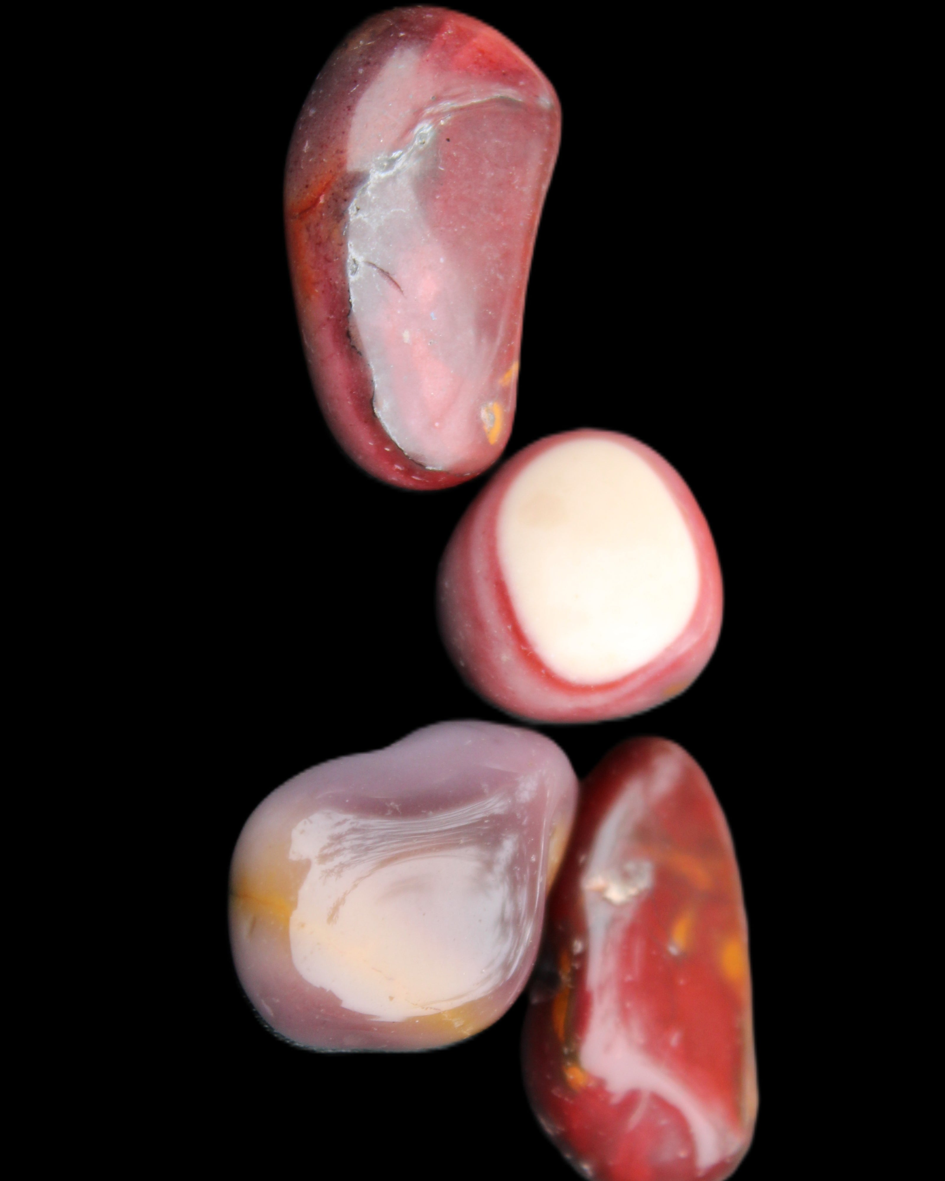 Mookaite 4 tumble polished stones 24g in sunlight - Rocks and Things Store