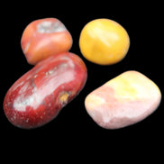 Mookaite 4 tumble polished stones 24g in sunlight - Rocks and Things Store