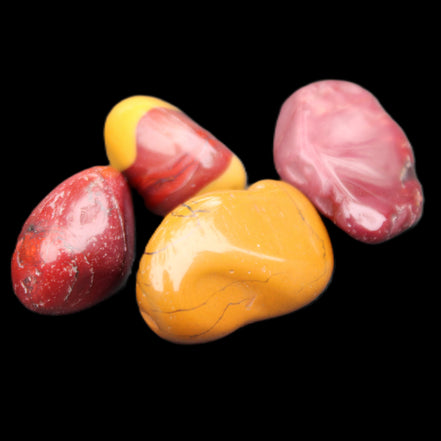 Mookaite 4 tumble polished stones 24g in sunlight - Rocks and Things Store
