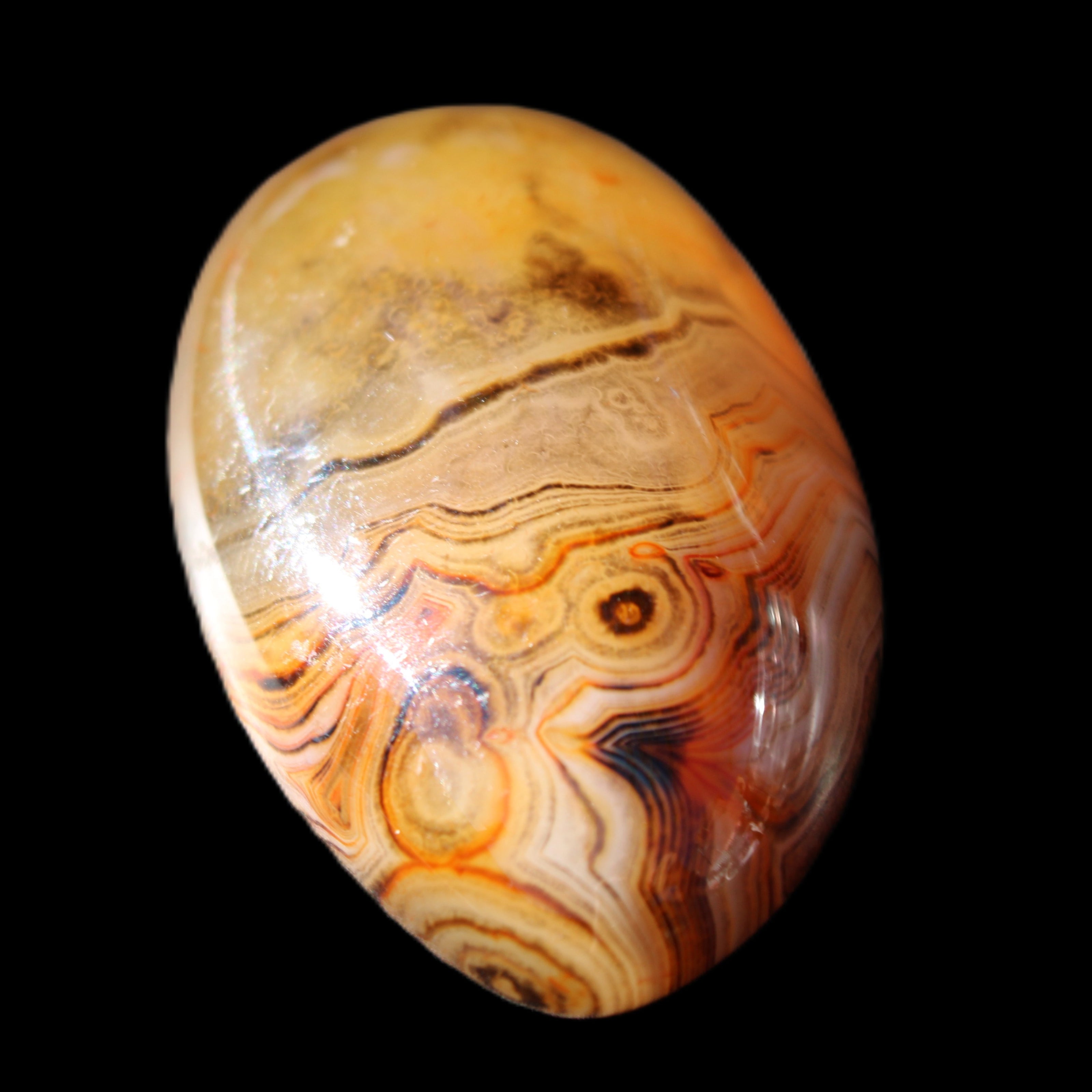 Crazy Lace Agate 55*33*19mm 47g in sunlight - Rocks and Things Store