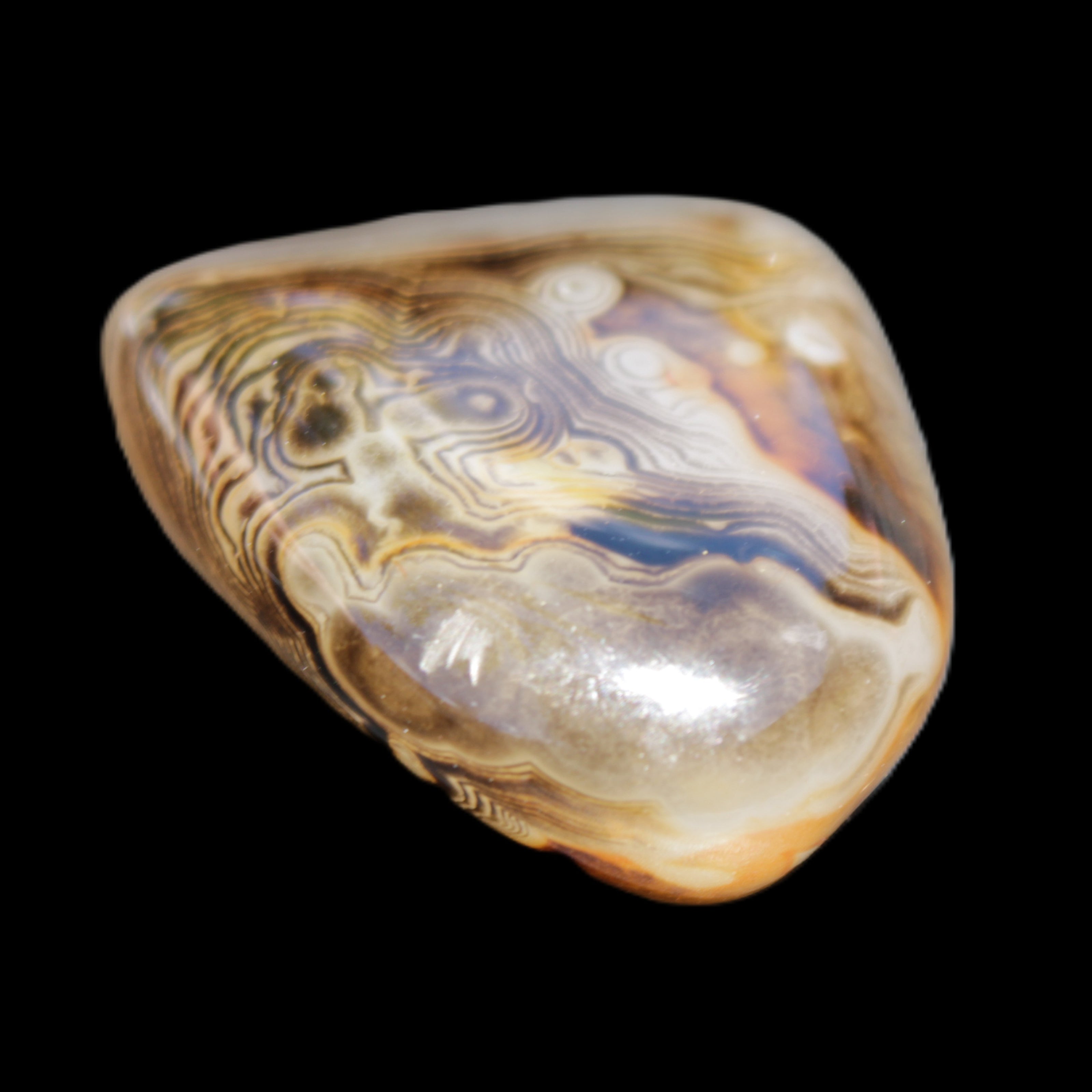 Crazy Lace Agate 41*32*210mm 37g in sunlight - Rocks and Things Store