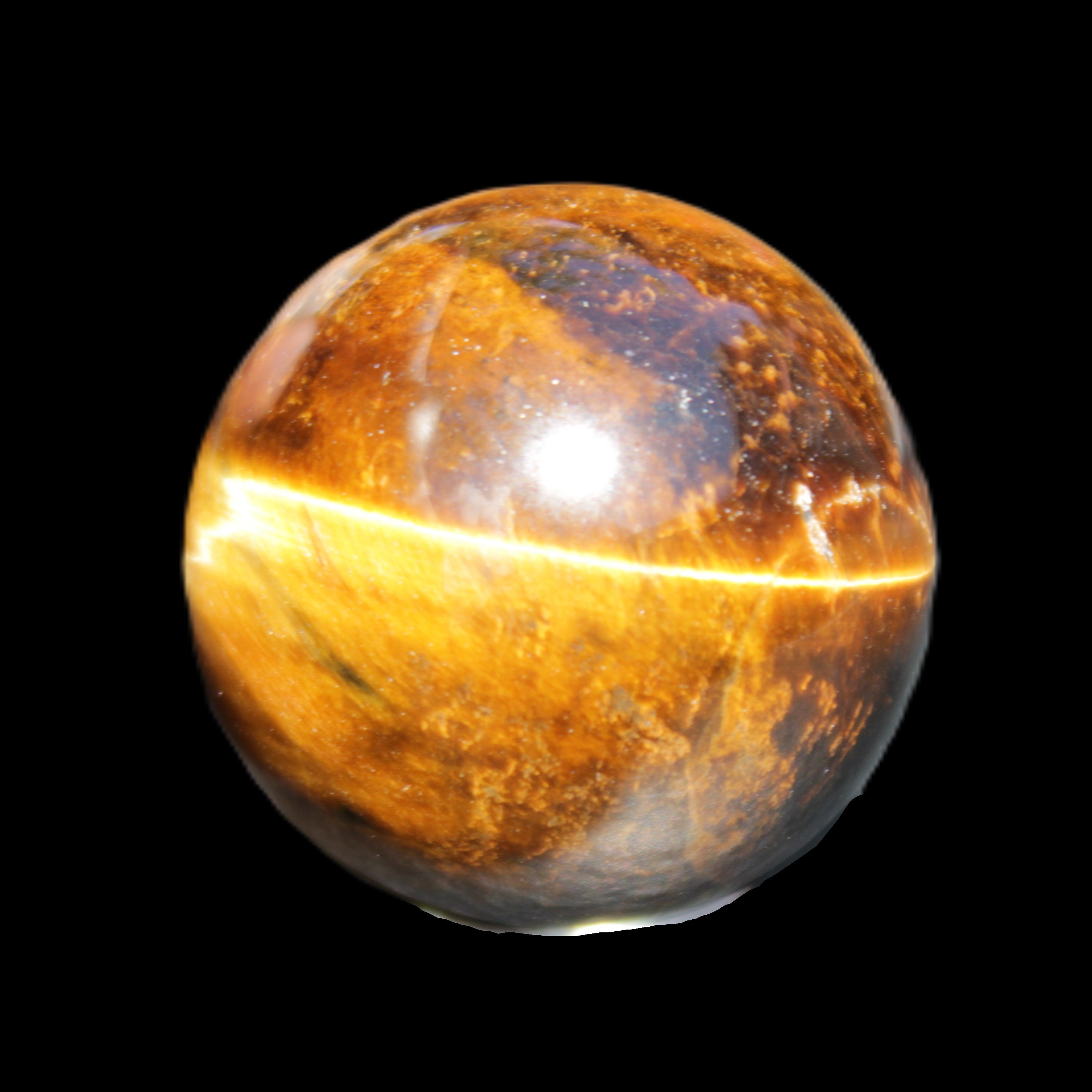 Golden Tigers Eye sphere 35mm 59g in sunlight - Rocks and Things Store