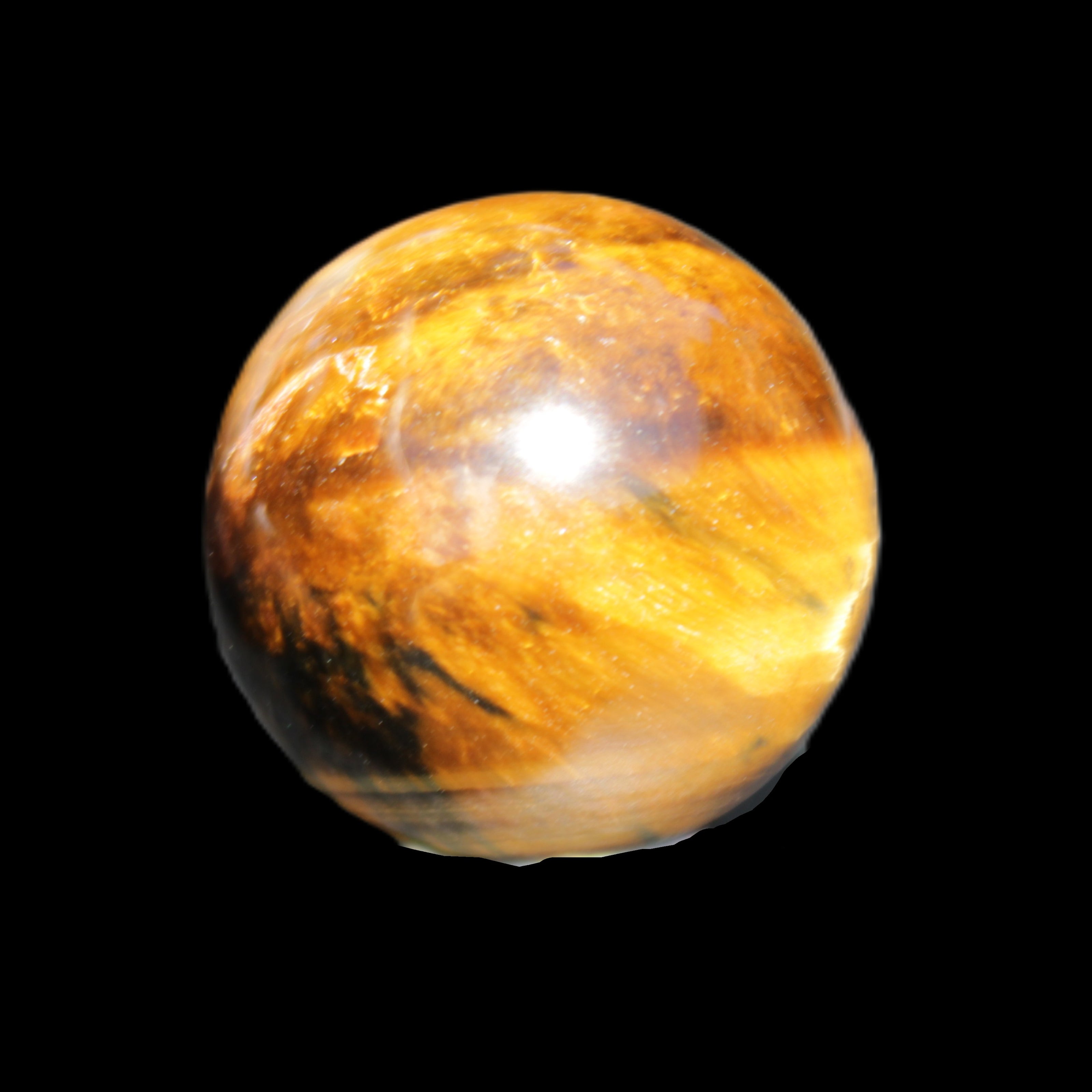 Golden Tigers Eye sphere 35mm 59g in sunlight - Rocks and Things Store