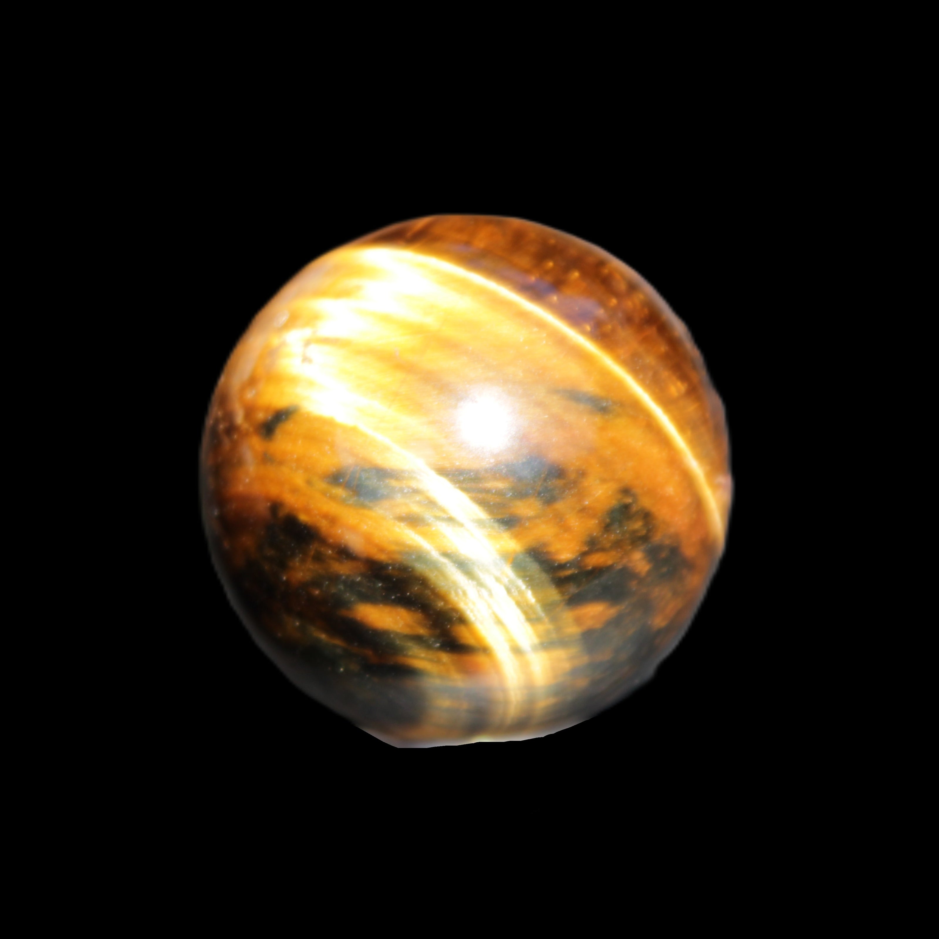 Golden Tigers Eye sphere 35mm 59g in sunlight - Rocks and Things Store