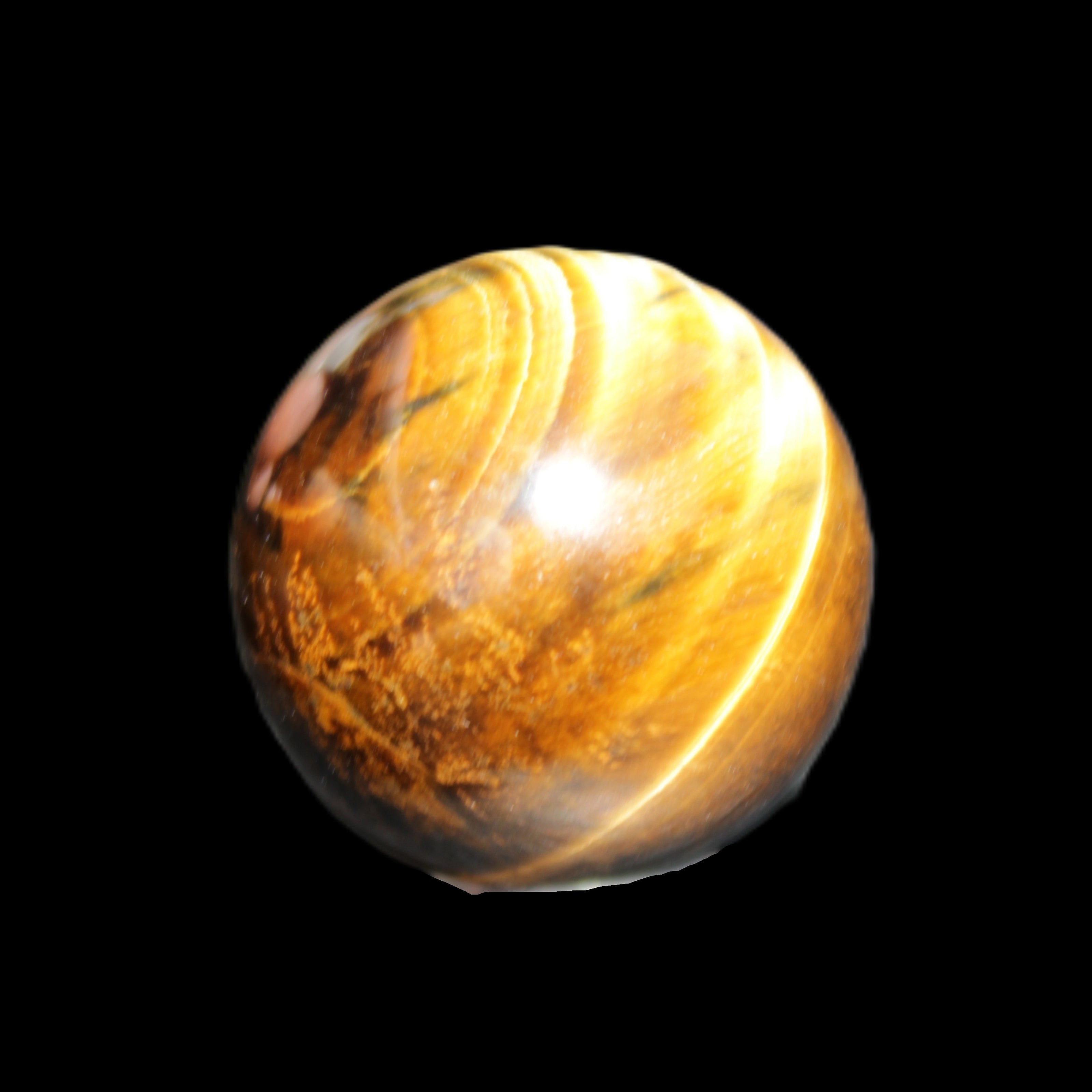Golden Tigers Eye sphere 35mm 59g in sunlight - Rocks and Things Store