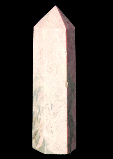 Pink Rhodonite wand 88mm 126g in sunlight - Rocks and Things Store
