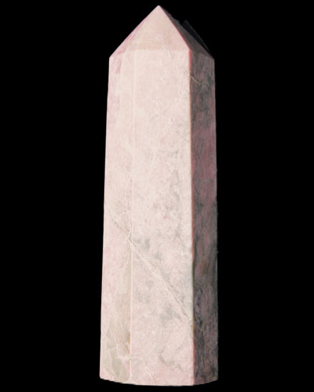 Pink Rhodonite wand 88mm 126g in sunlight - Rocks and Things Store