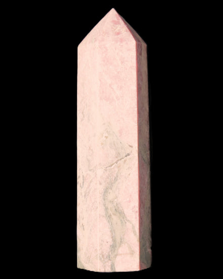 Pink Rhodonite wand 88mm 126g in sunlight - Rocks and Things Store