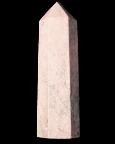 Pink Rhodonite wand 88mm 126g in sunlight - Rocks and Things Store