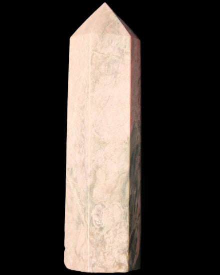 Pink Rhodonite wand 88mm 126g in sunlight - Rocks and Things Store