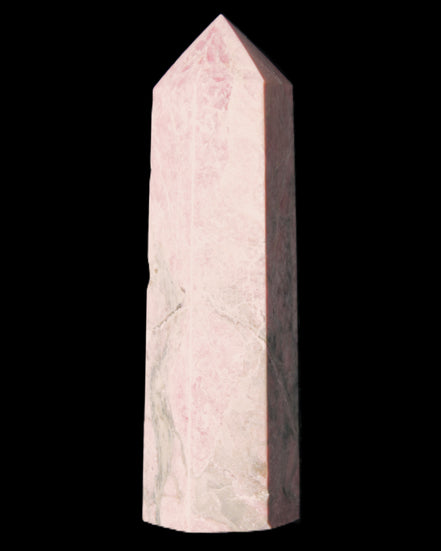 Pink Rhodonite wand 88mm 126g in sunlight - Rocks and Things Store