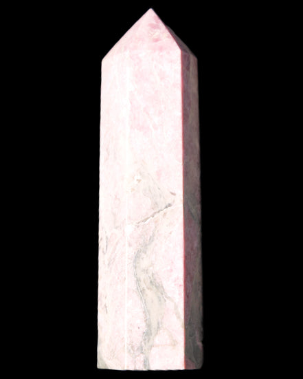 Pink Rhodonite wand 88mm 126g in sunlight - Rocks and Things Store