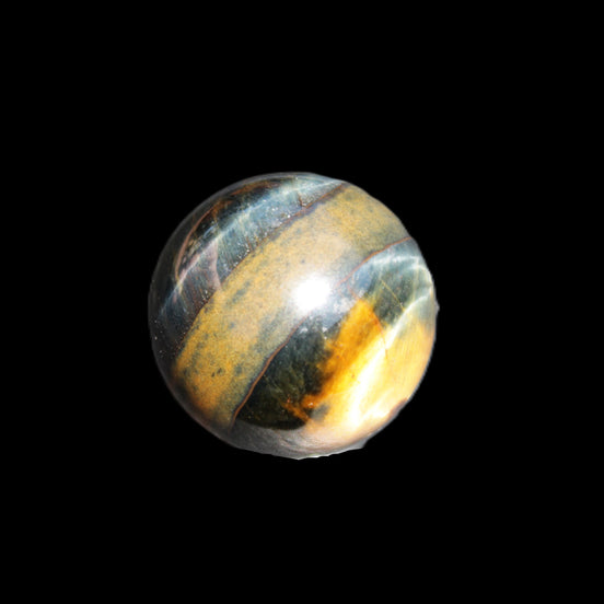 Blue Tigers Eye sphere 32mm 49g in sunlight - Rocks and Things Store